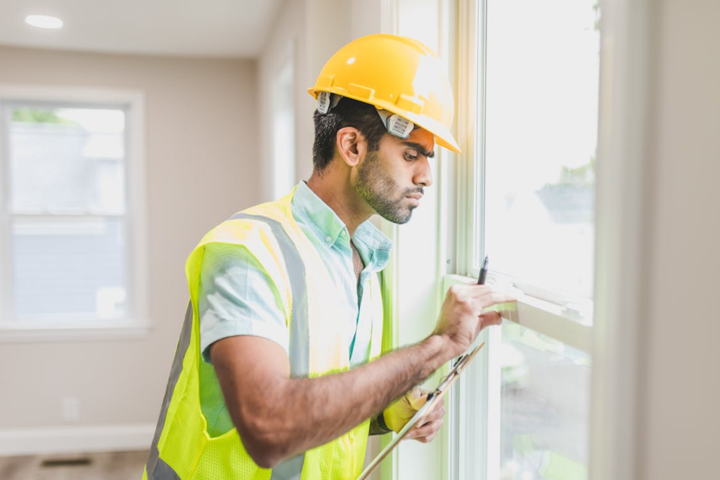 Facility manager inspecting building conditions before hiring a commercial cleaning provider